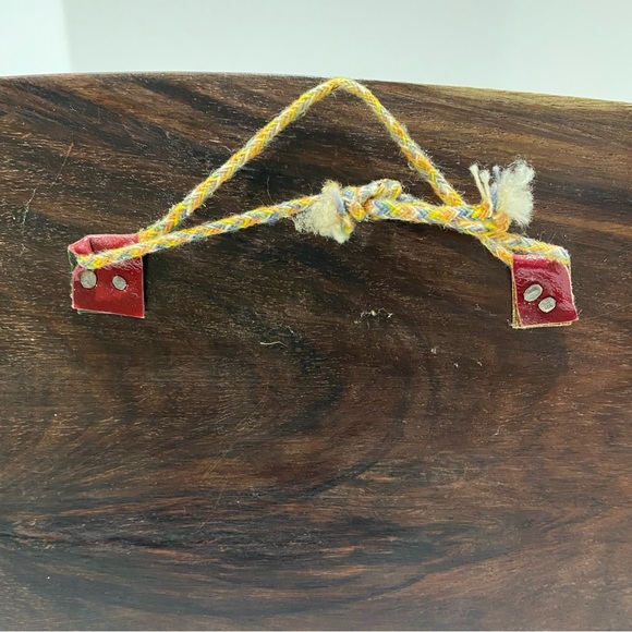 Vintage Wood Plaque Marquetry Inlay Middle East Campsite Tent Camel Palm Trees - Picture 7 of 10